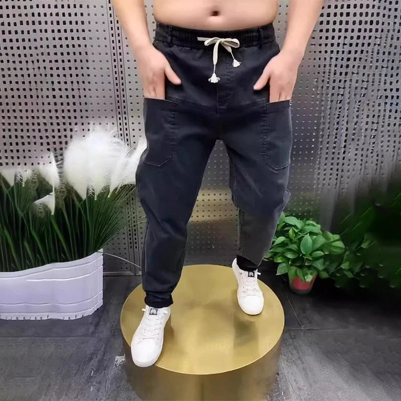 Stanley Jeansy męskie ze ściągaczem i sześcioma kieszeniami