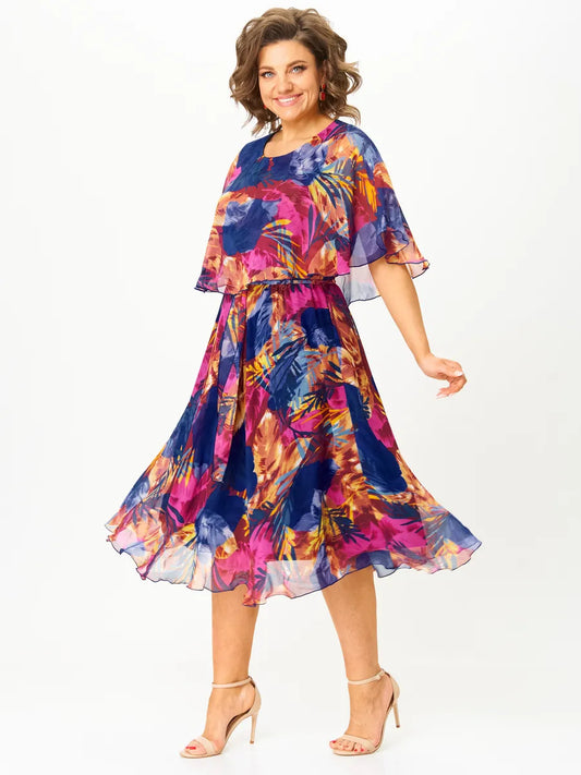 Nowość na lato – Szyfonowa sukienka luźna w dużym rozmiarze (S–5XL) | Lekka, przewiewna i wygodna na ciepłe dni